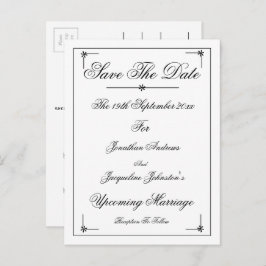 Romantische Elegante Save the Date Einladung Postk
