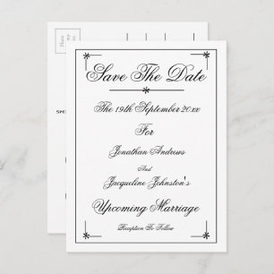 Romantische Elegante Save the Date Einladung Postk