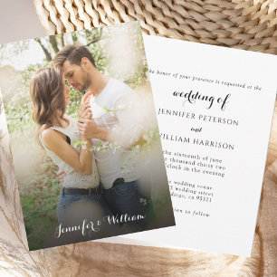 Romantische elegante Script-Foto Hochzeit Einladun Einladung