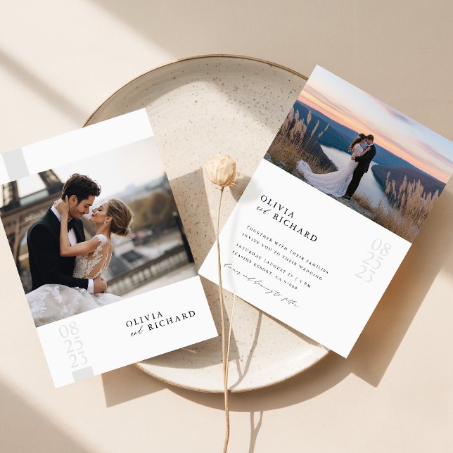 Romantische elegante Script-Foto-Hochzeiten: Einla Einladung (Von Creator hochgeladen)