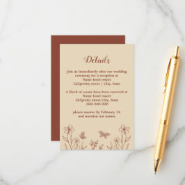 Romantische, elegante Terracotta Hochzeitsreise mi Begleitkarte