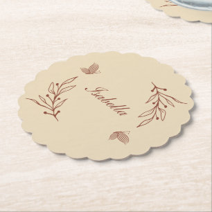 Romantische elegante Terrakotta-Blumenhochzeit Untersetzer