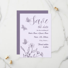 Romantische, elegante und blumengeschmückte Hochze Save The Date