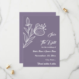 Romantische, elegante und blumengeschmückte Hochze Save The Date