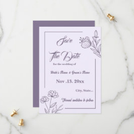 Romantische, elegante und blumengeschmückte Hochze Save The Date