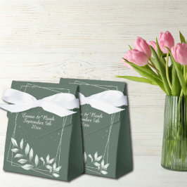 Romantische Elegante verblichene grüne Blätter Geschenkschachtel