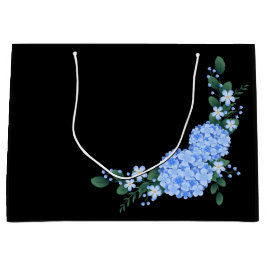 Romantische elegante Vintage blaue Blume Große Geschenktüte