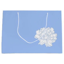 Romantische elegante Vintage blaue Blume Große Geschenktüte