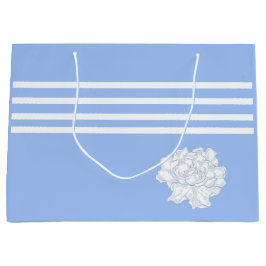 Romantische elegante Vintage blaue Blume Große Geschenktüte