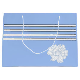 Romantische elegante Vintage blaue Blume Große Geschenktüte