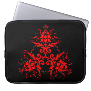 Romantische, elegante Vintage Damaske Roter Goth Laptopschutzhülle