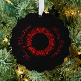 Romantische, elegante Vintage Damaske Roter Goth Ornament Karte