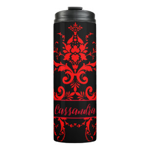 Romantische, elegante Vintage Damaske Thermosbecher