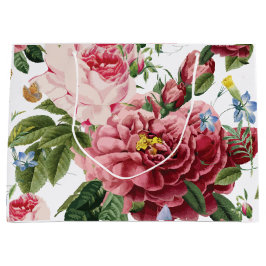Romantische elegante Vintage-Rosen in Rosa Große Geschenktüte