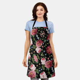 Romantische elegante Vintage-Rosen in Rosa Schürze