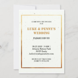 Romantische elegante Weiß- und Goldhochzeit Einlad Einladung