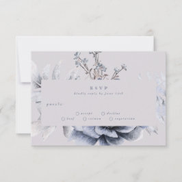 Romantische elegante Winter Floral Wedding RSVP Ca Karte