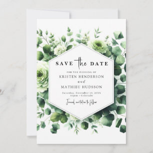 Romantische Eukalyptus Digitale Hochzeit Save The Date