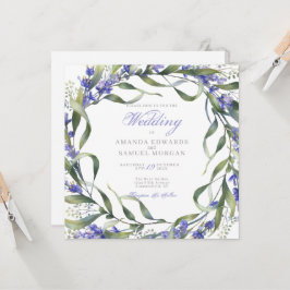 Romantische Eukalyptus & Lavender Wedding Einladun Einladung