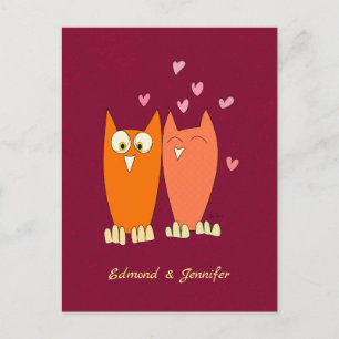 Romantische Eule: Liebe machen Postkarte