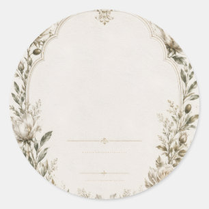 Romantische europäische Hochzeitseinladung Runder Aufkleber