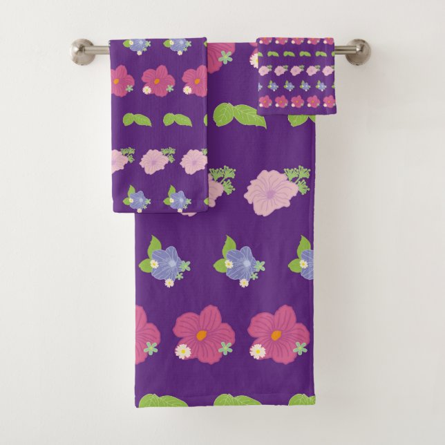 Romantische Farben Retro Blumenmuster Badetuch Badhandtuch Set (Insitu)