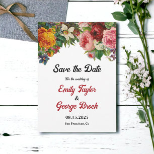 Romantische farbenfrohe Rose Elegante Hochzeit der Save The Date