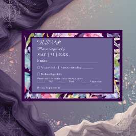 romantische farbenfrohe Wildblume Hochzeit RSVP Karte