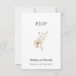 Romantische Field-Blume Minimalistisch Wedding RSV RSVP Karte