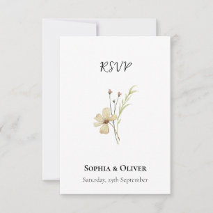 Romantische Field-Blume Minimalistisch Wedding RSV RSVP Karte