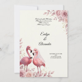 Romantische Flamingo-Hochzeit Einladung