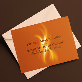 Romantische Flammenhochzeit Dankeskarte