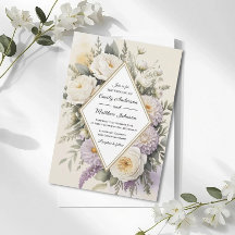 Romantische Flieder-Blumen-Geometrie-Hochzeitseinl