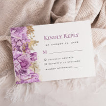 Romantische Flieder-Gold-Blumenhochzeit