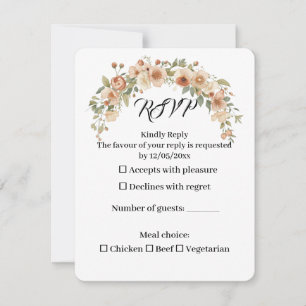 Romantische Florale Bogen-Hochzeits-Antwortkarte RSVP Karte