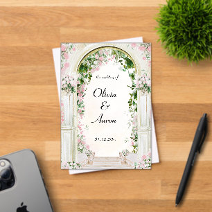 Romantische Florale Bogen-Hochzeitseinladung Acryleinladungen