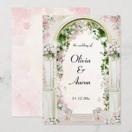 Romantische Florale Bogen-Hochzeitseinladung Einladung
