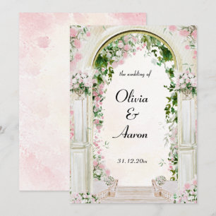 Romantische Florale Bogen-Hochzeitseinladung Einladung