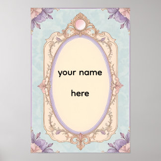 Romantische florale Eitelkeitsgrenze Poster
