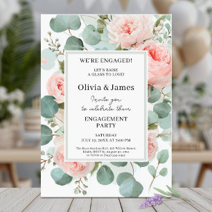 Romantische florale Engagement-Partei Einladung