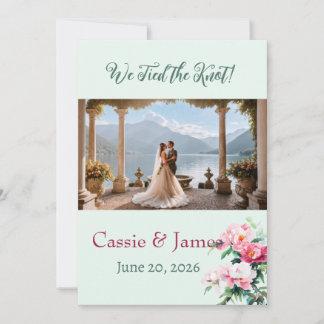 Romantische florale Foto-Hochzeitsankündigung Ankündigung