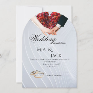 Romantische florale Herz-Bogen-Hochzeitseinladung Einladung