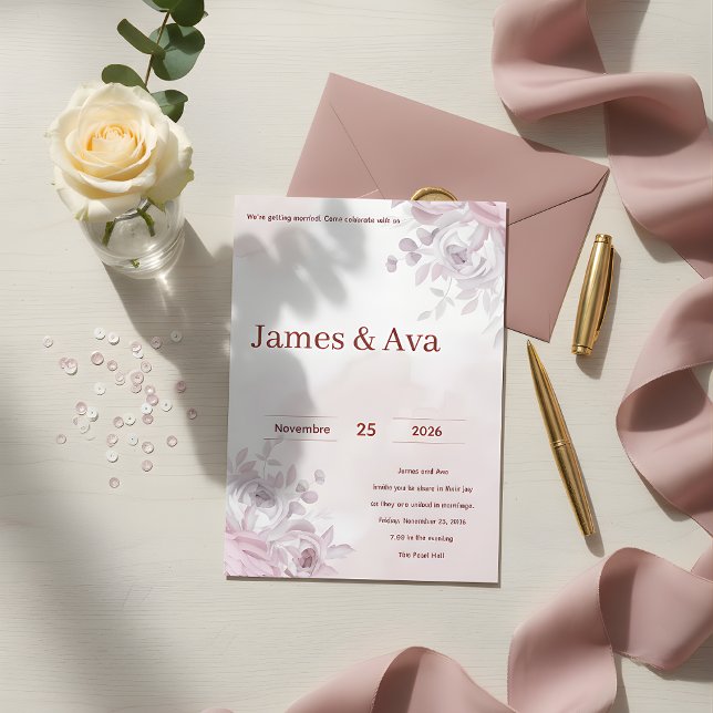 Romantische Florale Hochzeit Einladung (Von Creator hochgeladen)