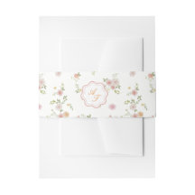 Romantische florale Hochzeits-Einladung Bauchbinde