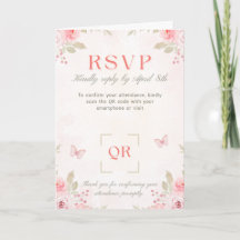 Romantische Florale Hochzeits-RSVP-Karte – Rosen &