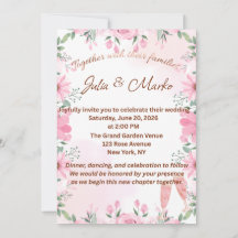 Romantische Florale Hochzeitseinladungsvorlage