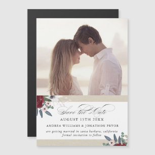 Romantische Florale, magnetisch Save the Date Magneteinladung