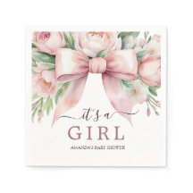 Romantische Florale Rosa Schleife Baby Shower