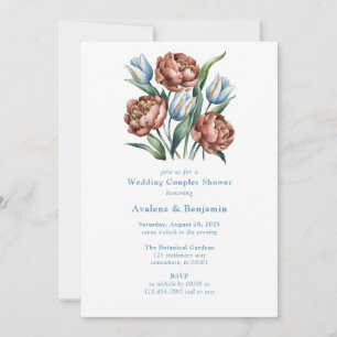 Romantische Florals: Polterabend Peonies & Tulips Einladung
