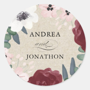 Romantische Floralsticker Runder Aufkleber